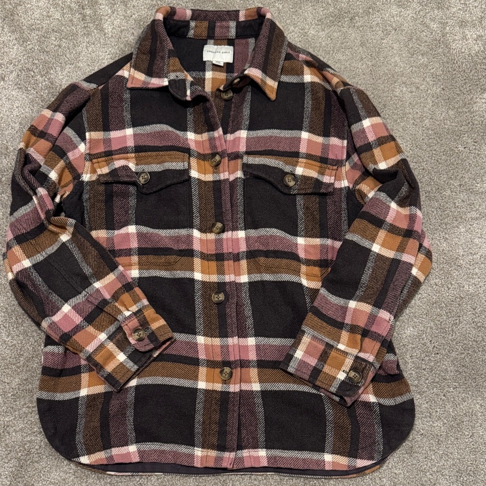 American Eagle Outfitters Multicolor Plaid Shirt Jacket